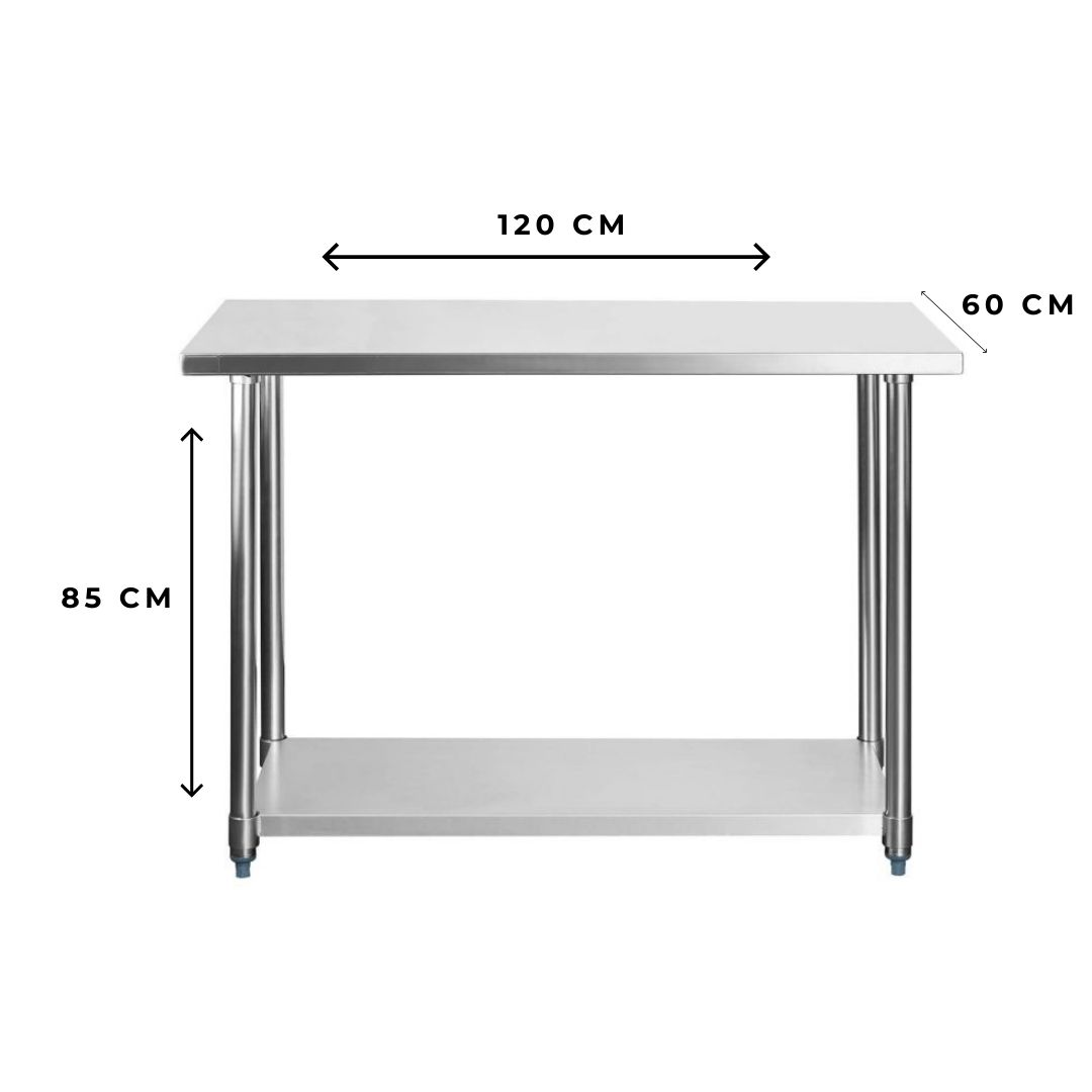 Mesón central 1.2 mts Acero inoxidable económico - Imagen 3